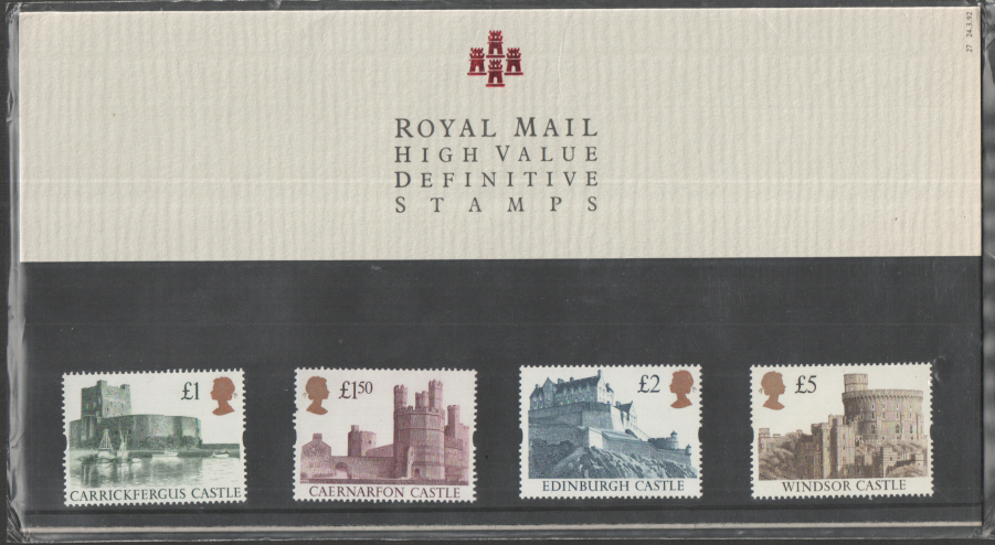 (image for) 1992 Harrison High Value Castles Royal Mail Presentation Pack 27